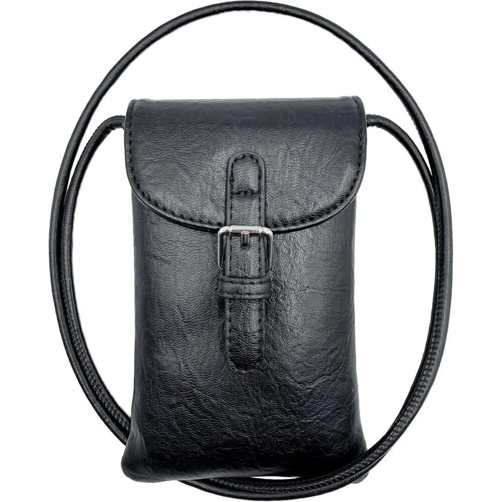 Vegan Leather Phone Crossbody Bag Small Compact Eco-Friendly Purse for Women